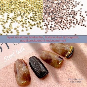 Manikűr díszítő gyöngyök – lapos alapú, félgömb alakú acél golyók, fém félgömb, rajzfilm mintázat, vintage stílus