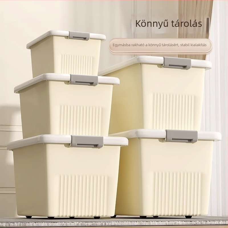 Tárolódoboz, PP műanyag, 30–40L kapacitás, Modell 927, kerekekkel