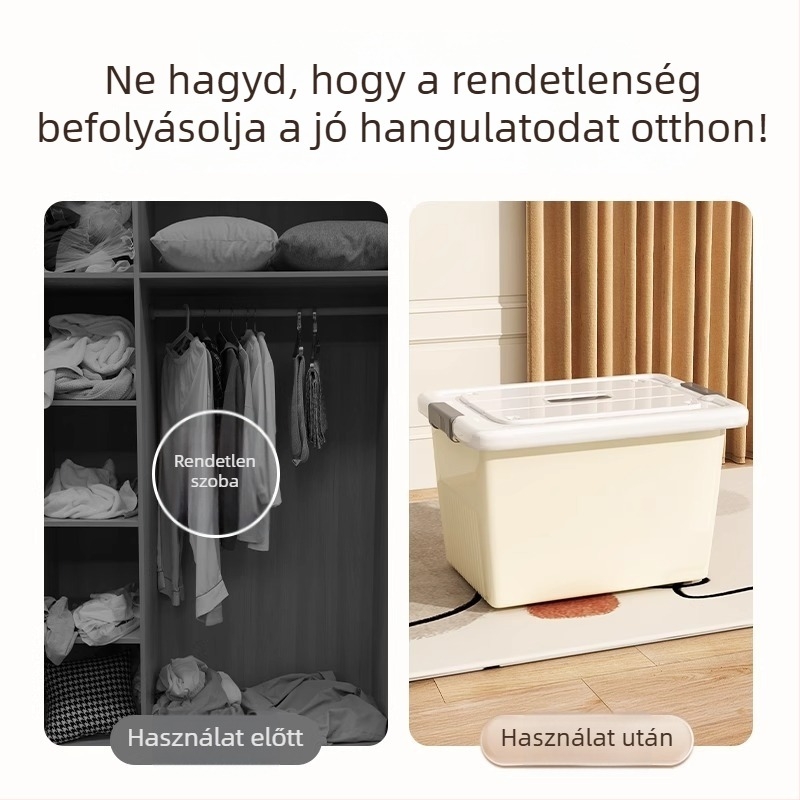 Tárolódoboz, PP műanyag, 30–40L kapacitás, Modell 927, kerekekkel