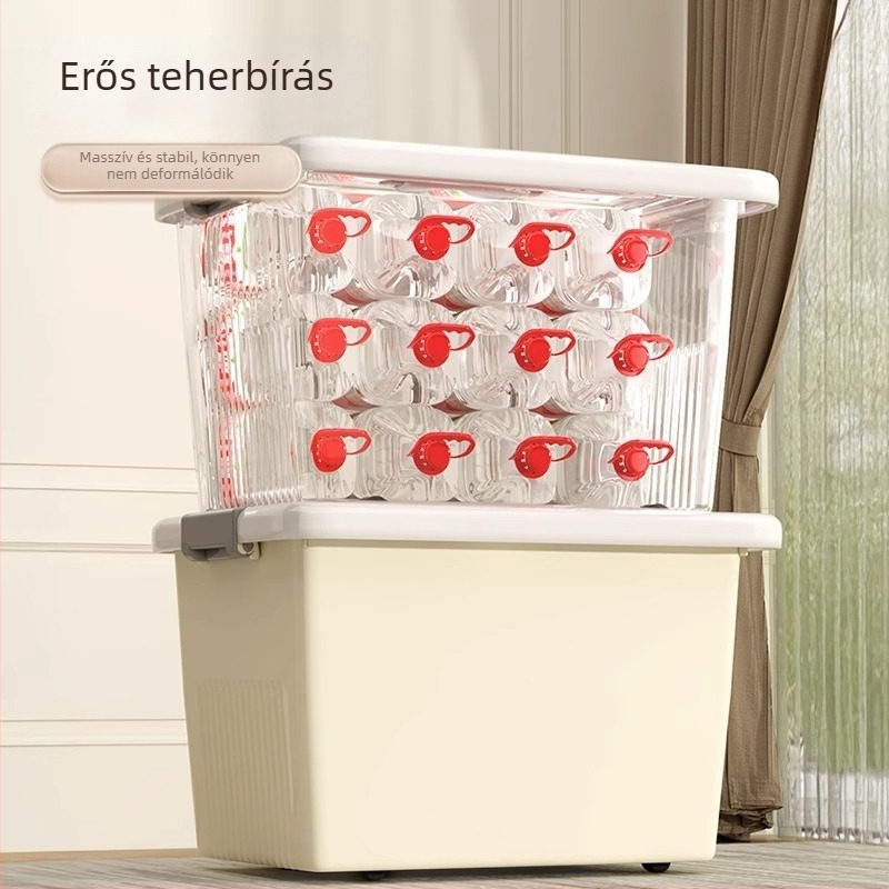 Tárolódoboz, PP műanyag, 30–40L kapacitás, Modell 927, kerekekkel