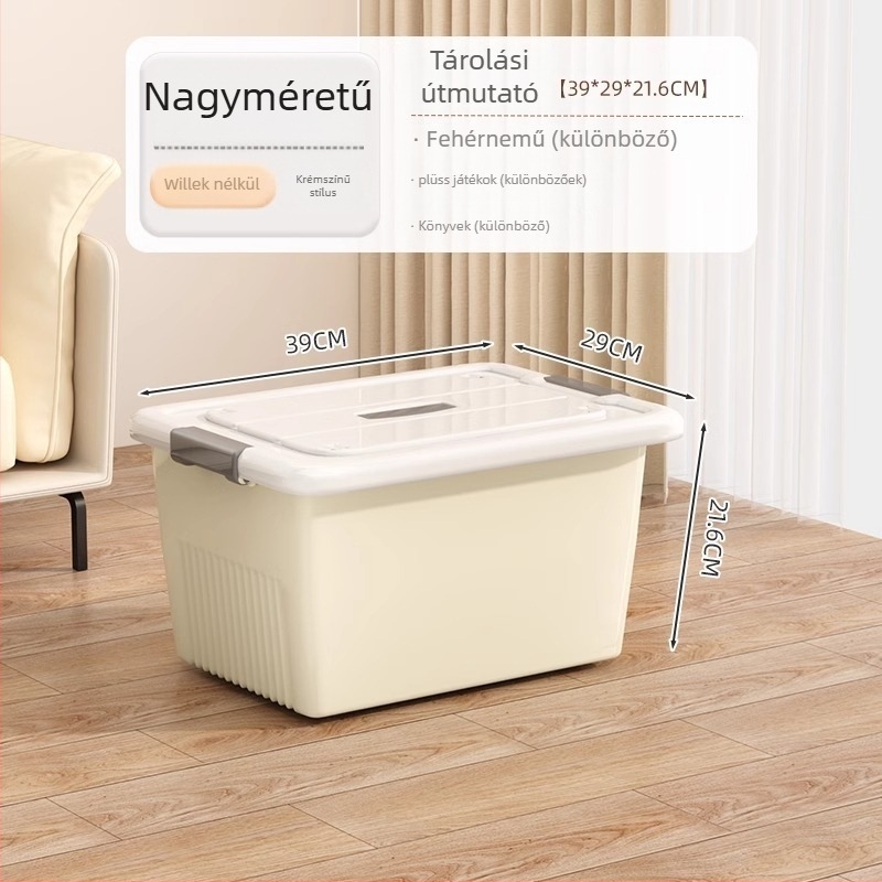 Tárolódoboz, PP műanyag, 30–40L kapacitás, Modell 927, kerekekkel