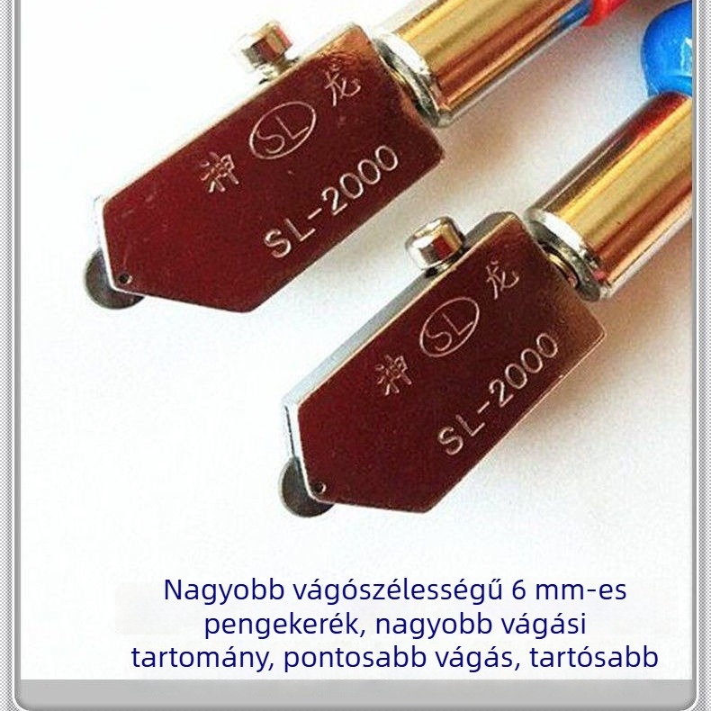 Csempé- és üvegvágófej nagy kerékkel, háztartási használatra; Típus: Egyéb; Márka: Unique; Alkalmazási terület: Egyéb