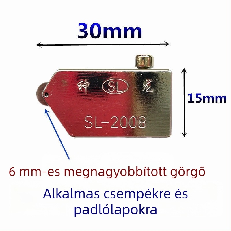 Csempé- és üvegvágófej nagy kerékkel, háztartási használatra; Típus: Egyéb; Márka: Unique; Alkalmazási terület: Egyéb