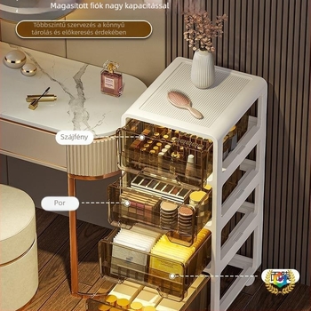 Kozmetikai tároló szekrény fiókos kialakítással, többrétegű PP műanyag szervező, modell JH2002, kapacitás 0–5 L