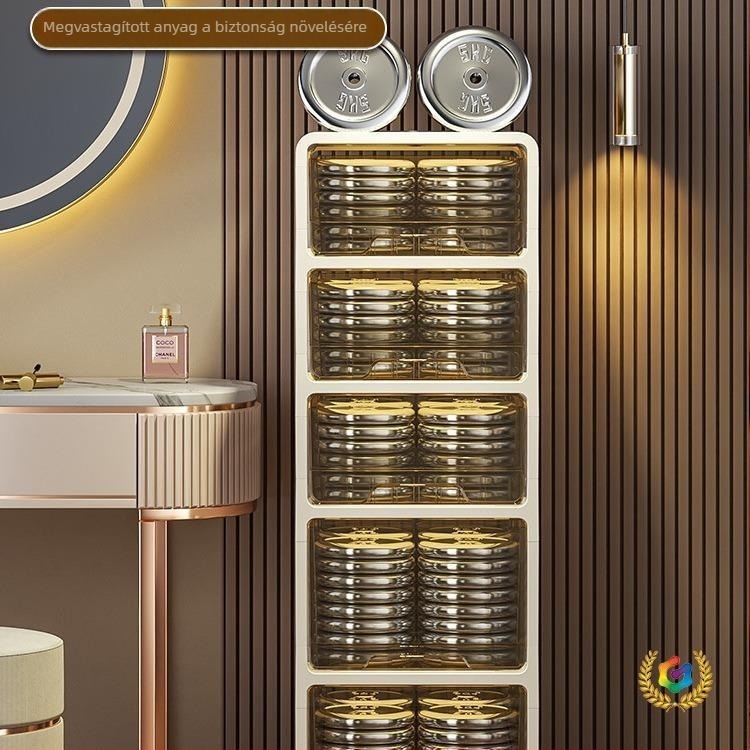 Kozmetikai tároló szekrény fiókos kialakítással, többrétegű PP műanyag szervező, modell JH2002, kapacitás 0–5 L