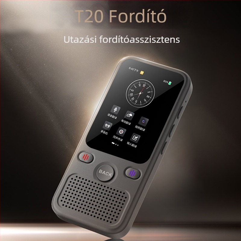 T20 offline AI Fordító fejhallgató – szimultán fordítás, Android, Bluetooth, 10 m hatótáv