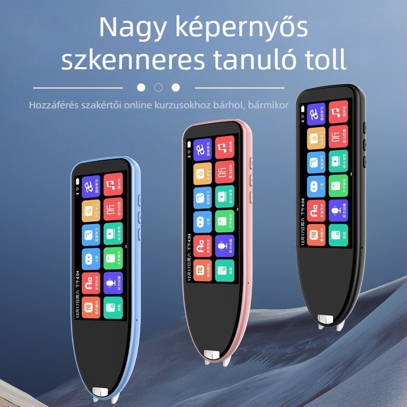 Nagy képernyős olvasó toll, szkennelő toll, szótár és fordító funkciókkal; offline kínai–angol–japán–koreai fordító, képernyőre vetítés, minden tantárgyhoz