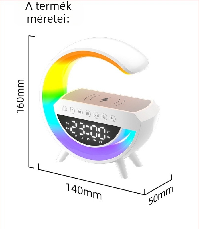G3401mini Bluetooth hangszóró ébresztővel és környezeti fénnyel – 3 az 1-ben, Bluetooth 5.3, 5W, 100Hz-20kHz, SNR ≥70dB, 10 m hatótávolság