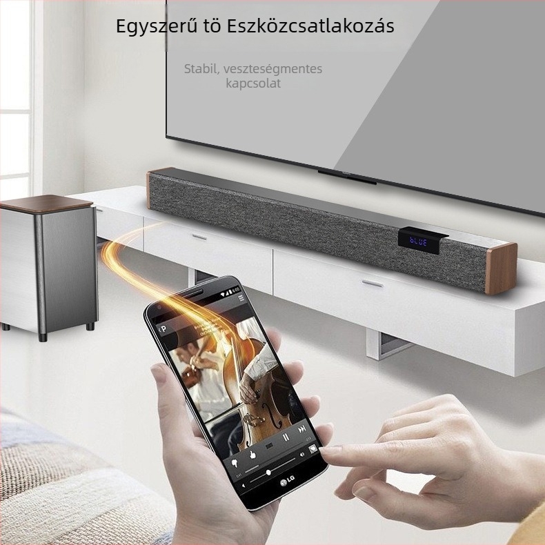 Bluetooth otthoni mozi hangsugárzó rendszer, sztereó surround hangzással, karaoke, két mikrofonos vezeték nélküli készlet