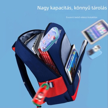 Gyerekek iskolai hátizsákja, légáteresztő és kopásálló, nagy kapacitású, Oxford anyagból, poliészter bélés, megfelelő óvodának és általános iskolának