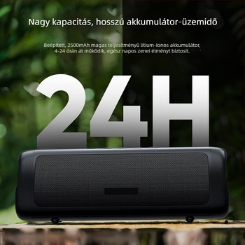Saberis Bluetooth 5.3 hordozható TWS vízálló hangszóró, 10W, IPX5, beépített 800–1000mAh akkumulátor, akár 20 m hatótávolság