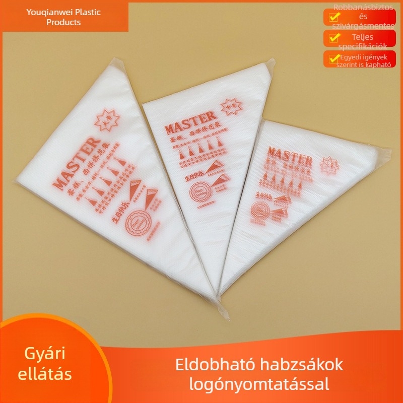 Egyszer használatos krémnyomó zsákok, 100 darab, háromszög alakú zsákok tortákhoz