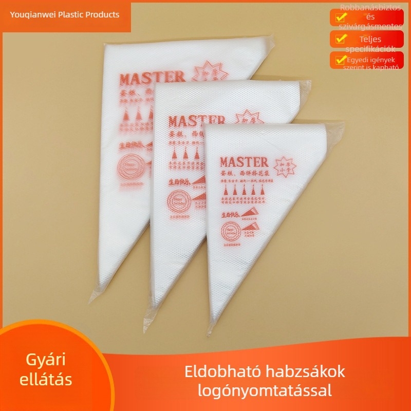 Egyszer használatos krémnyomó zsákok, 100 darab, háromszög alakú zsákok tortákhoz