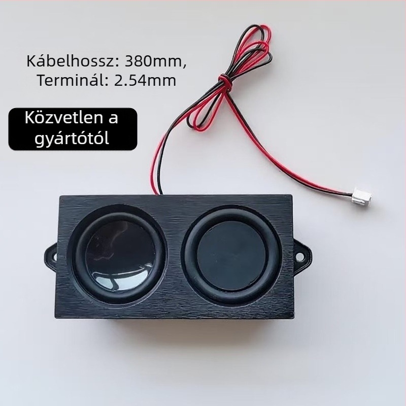 All-in-One mélynyomó hangfal, kimenet 4Ω 3W, frekvenciaválasz 40 Hz–20 kHz, SNR ≥75 dB, USB 2.0 interfész