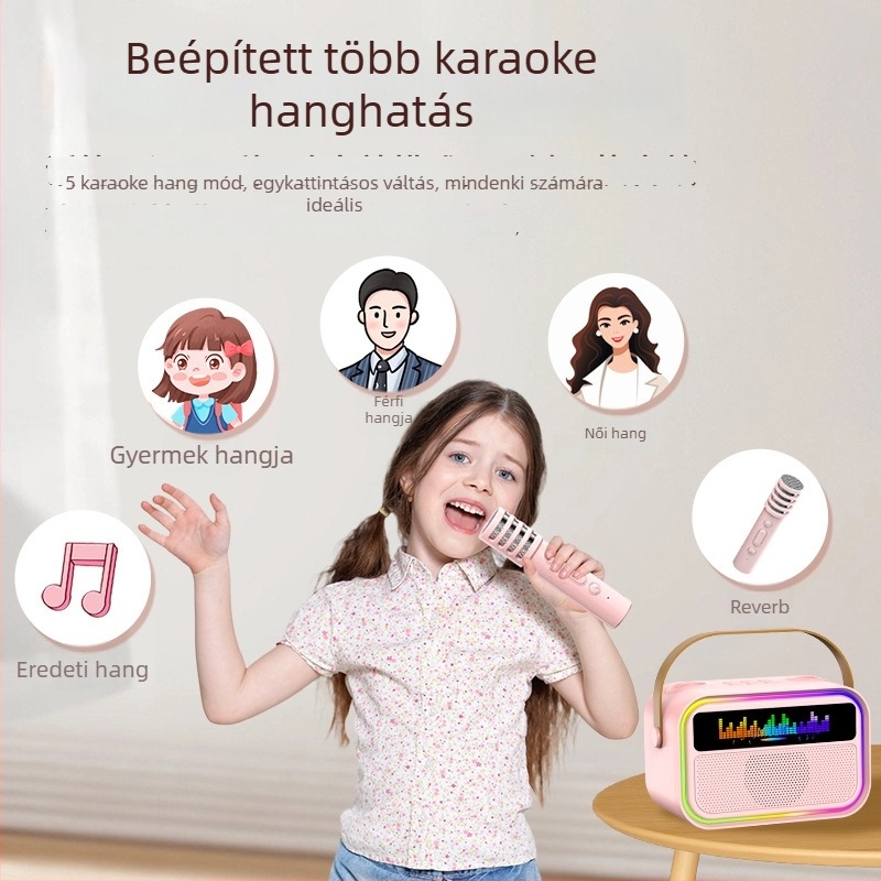 Bluetooth karaoke mikrofon szöveggel - mindent egyben otthoni KTV audió rendszerhez TV-hez