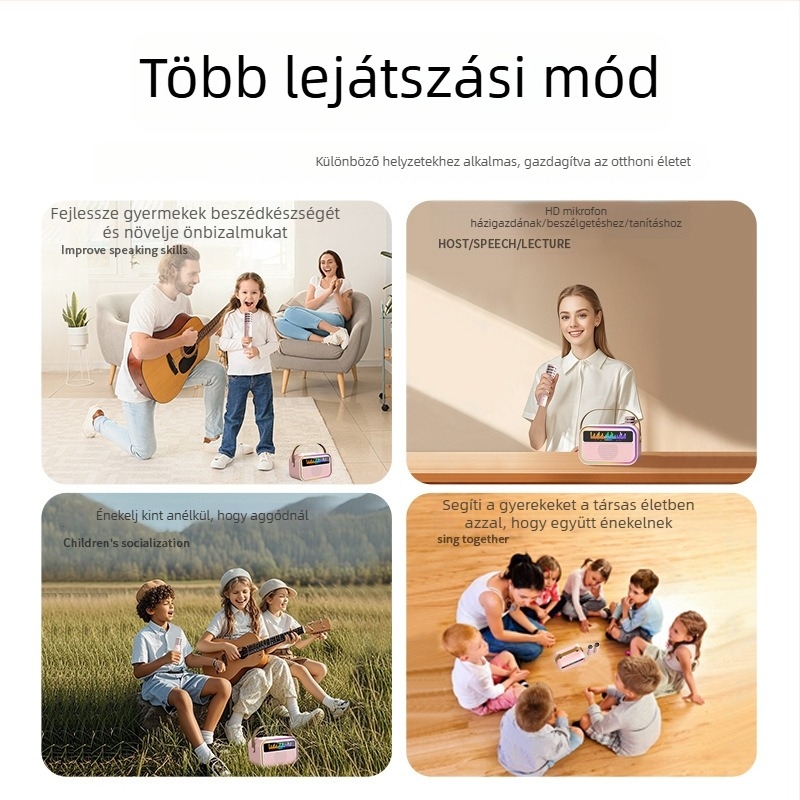 Bluetooth karaoke mikrofon szöveggel - mindent egyben otthoni KTV audió rendszerhez TV-hez