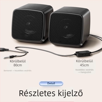 USB mini asztali hangszóró számítógépekhez, kettős hangszóróval, USB interfész és 5V tápellátás