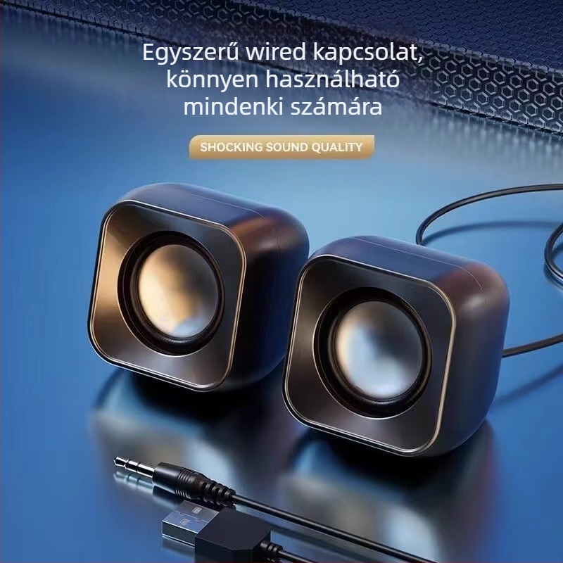 Asztali számítógép hangszórók, (2-csatornás sztereó, USB táplálás, 12V bemenet, 3W kimenet, MP3 lejátszás)