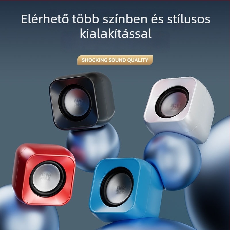 Asztali számítógép hangszórók, (2-csatornás sztereó, USB táplálás, 12V bemenet, 3W kimenet, MP3 lejátszás)