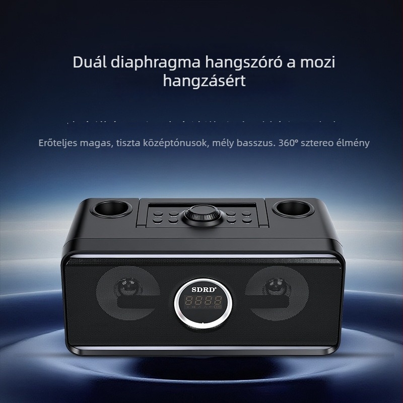 SDRD Minden egyben vezeték nélküli Bluetooth karaoke hangfal mikrofonnal kültéri és beltéri használatra, 20W, Bluetooth 5.2, IPX2, 100Hz-18kHz, beépített akkumulátor 2000-4000mAh