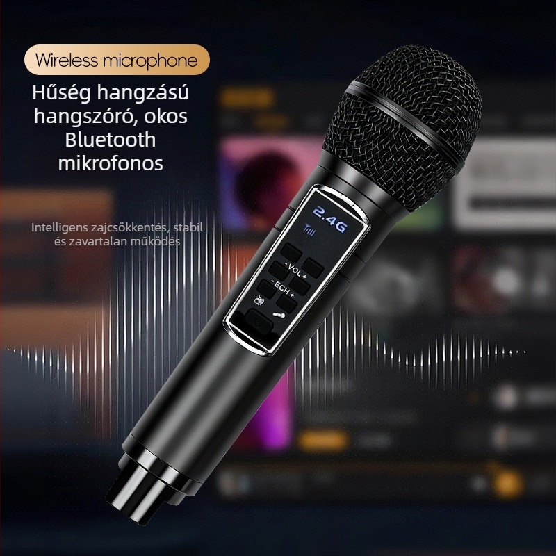 SDRD Minden egyben vezeték nélküli Bluetooth karaoke hangfal mikrofonnal kültéri és beltéri használatra, 20W, Bluetooth 5.2, IPX2, 100Hz-18kHz, beépített akkumulátor 2000-4000mAh