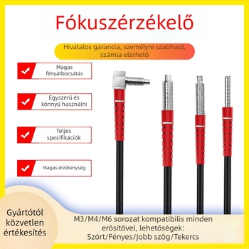Száloptikai szenzor FRS-310 diffúz visszaverődéssel, FT-610 lineáris páros probe és M3/M4/M6 erősítő; érzékelési távolság 10; válaszidő 0,1; bemeneti feszültség 24; kimenet IO; üzemi hőmérséklet 35