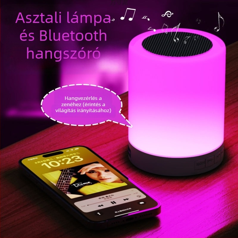 Beépített akkumulátoros Bluetooth hangsugárzó környezeti fénybeállítással, IPX4 vízálló, Bluetooth 2.0, frekvenciatartomány 40 Hz–20 kHz