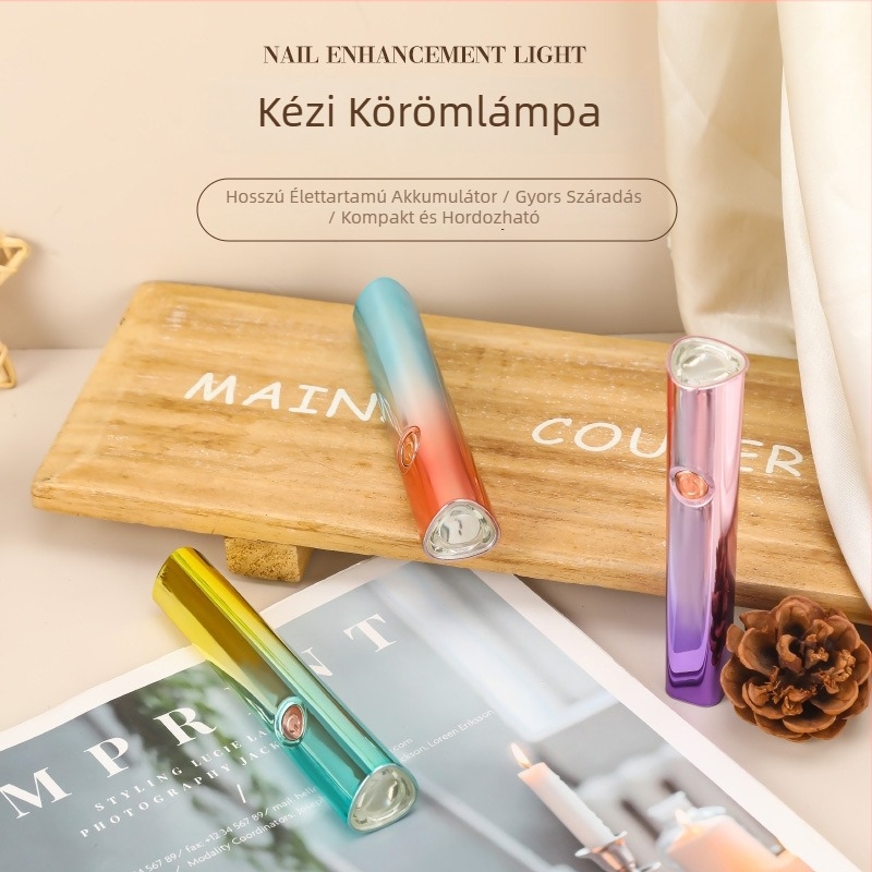 Körömlámpa, kézben tartható UV-körömdíszítő lámpa, gyors száradás, újratölthető, mini spotfény, modell Qz-2019