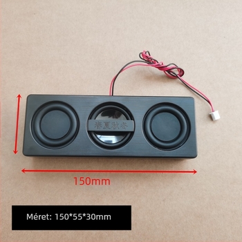 2-csatornás erősítő és hangrendszer, 4 Ω 3 W, frekvenciasáv 40 Hz–20 kHz, SNR ≥75 dB, interfész 2.0