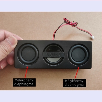 2-csatornás erősítő és hangrendszer, 4 Ω 3 W, frekvenciasáv 40 Hz–20 kHz, SNR ≥75 dB, interfész 2.0