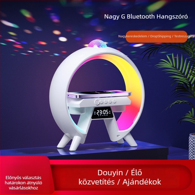 Bluetooth hangfal RGB világítással és ébresztővel, beépített akkumulátor, TF-kártya támogatás