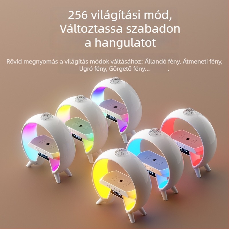 Bluetooth hangfal RGB világítással és ébresztővel, beépített akkumulátor, TF-kártya támogatás