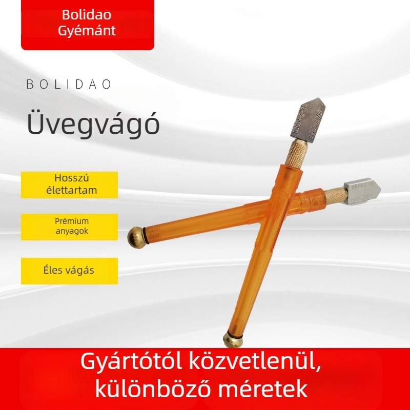 Görgős üvegvágó üveghez és kerámiacsempékhez, modell 01, vágási vastagság 1–100 mm