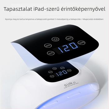 Műköröm LED lámpa érintőképernyővel, 10 s gyors száradás, nagy teljesítmény, LED polimerizációs fény