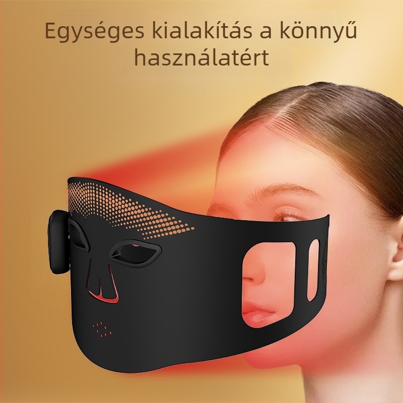 Vezeték nélküli mágneses szilikon arcmaszkészülék hét színű fényterápiával a bőr megújítására, beépített 1200–2000 mAh akkumulátor, IPX1 vízálló