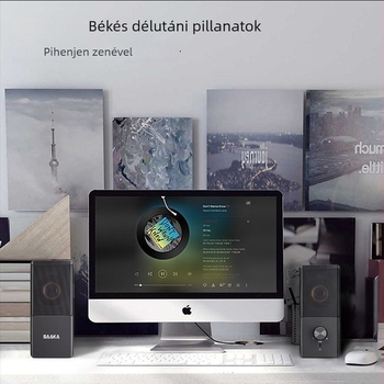 2.0 USB asztali hangszórók mini mélynyomóval, 3D surround hangzás, 10W, 4Ω, MP3 lejátszás