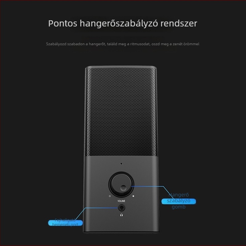 2.0 USB asztali hangszórók mini mélynyomóval, 3D surround hangzás, 10W, 4Ω, MP3 lejátszás