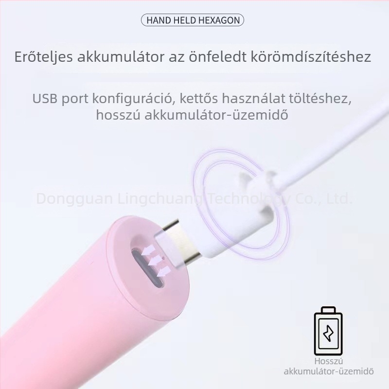 Kézben tartható bár alakú körömlámpa, kompakt újratölthető LED lámpa a gél-lak szárításához és a köröm művészetéhez