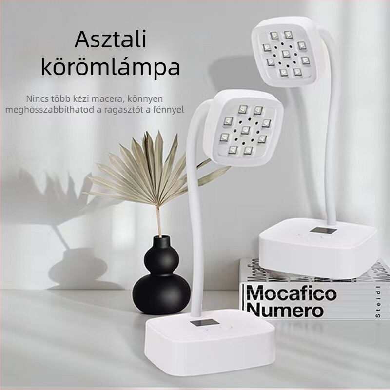 Asztali újratölthető manikűr lámpa lótusz mintával, szenzoros, gyors száradású, köröm matricák és strassz eszköz, LED