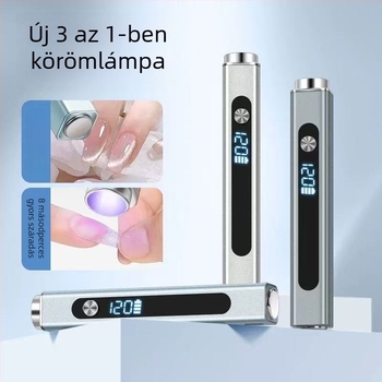 Kézben tartható körömfototerápiás lámpa, kompakt, újratölthető gél-lakk gyorsszárító lámpa