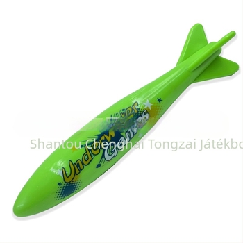 Medencei merülőjáték torpedó dizájnnal – PVC anyag, merülési funkció, csomagolás: OPP táska, 4–6 éveseknek, kategória: merülő játékok