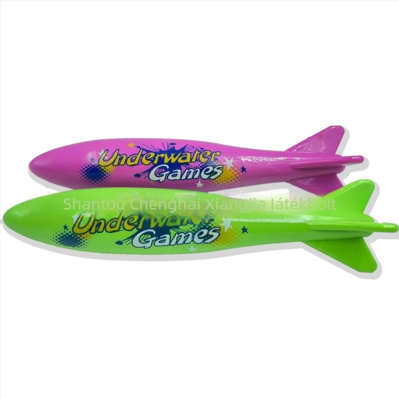 Medencei merülőjáték torpedó dizájnnal – PVC anyag, merülési funkció, csomagolás: OPP táska, 4–6 éveseknek, kategória: merülő játékok