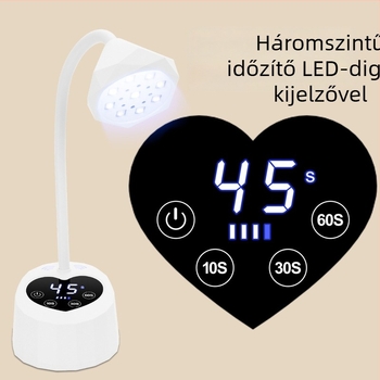 M1S körömlakkos lámpa szenzorral, energia tárolása, asztali LED lámpa gyors száradáshoz gel-lakkoknál, szív alakú alap