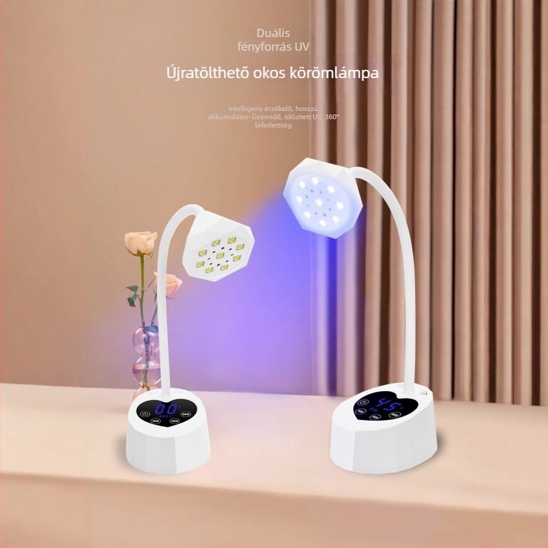 M1S körömlakkos lámpa szenzorral, energia tárolása, asztali LED lámpa gyors száradáshoz gel-lakkoknál, szív alakú alap