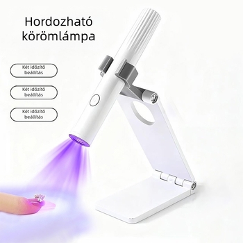 Hordozható kézben tartható UV-manikűr lámpa, mini újratölthető zselés köröm kikeményítő lámpa