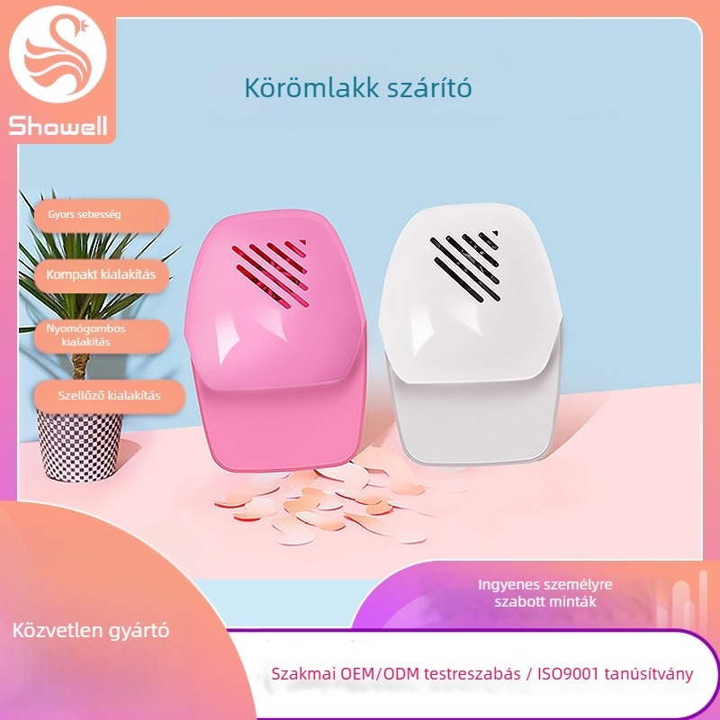 Kompakt hordozható körömszárító lámpa otthoni használatra - Modell SA-5A, Showell, nettó tömeg 156 g