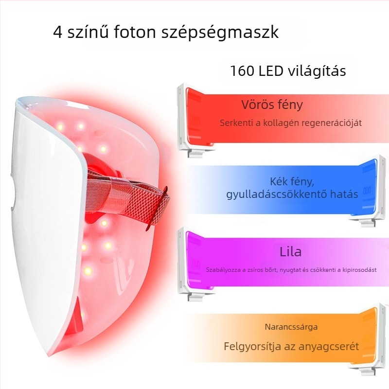 Ruiyinbo Infravörös LED Arcmaska Beépített 2000–4000mAh Akkumulátorral, IPX1, Hordozható Otthoni Használatra