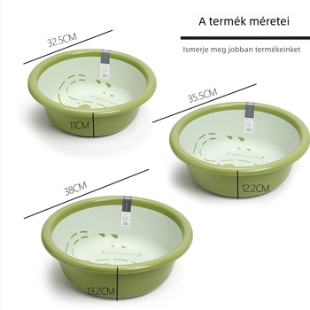 Melosen baba mosóedény — PP műanyag, kör alakú mosótál, nettó tömeg 250–300 g, származás Taizhou, Zhejiang, 2022-ben bemutatva