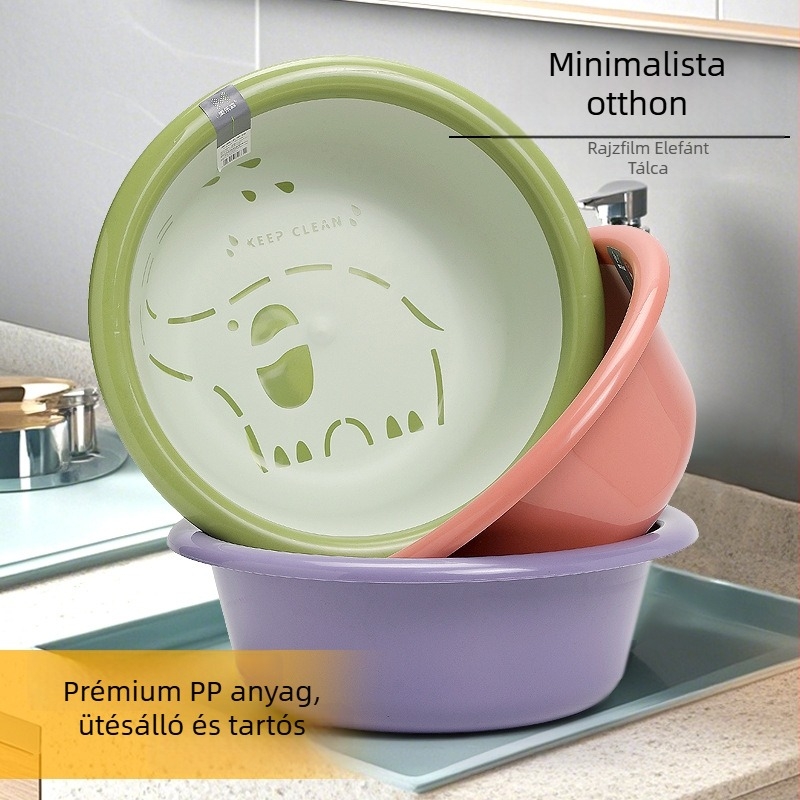 Melosen baba mosóedény — PP műanyag, kör alakú mosótál, nettó tömeg 250–300 g, származás Taizhou, Zhejiang, 2022-ben bemutatva