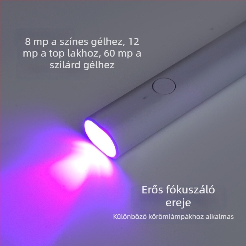 Kézben tartható körömlámpa, hordozható, újratölthető, gyors száradás